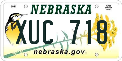 NE license plate XUC718