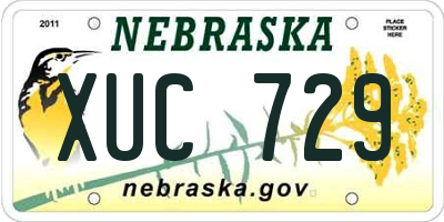 NE license plate XUC729