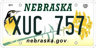 NE license plate XUC757