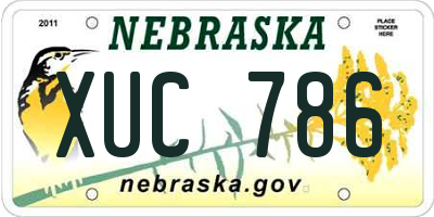 NE license plate XUC786