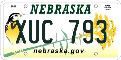NE license plate XUC793
