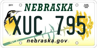 NE license plate XUC795