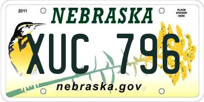 NE license plate XUC796