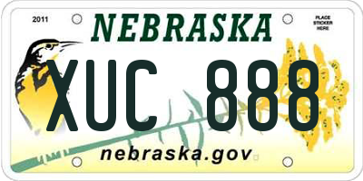 NE license plate XUC888