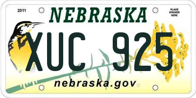 NE license plate XUC925