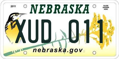 NE license plate XUD011