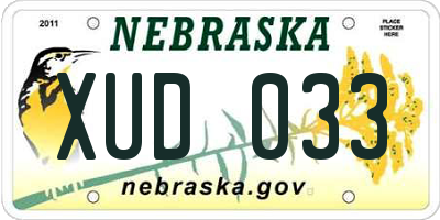 NE license plate XUD033