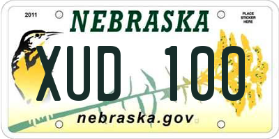 NE license plate XUD100