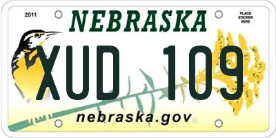 NE license plate XUD109