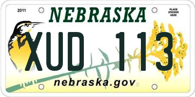 NE license plate XUD113