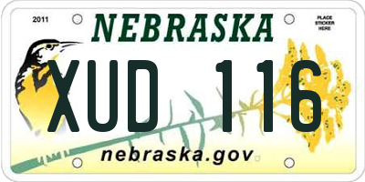 NE license plate XUD116