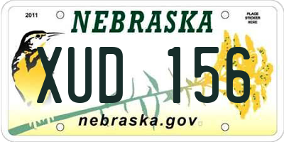 NE license plate XUD156