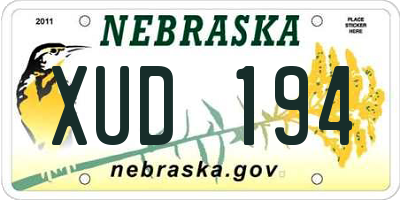 NE license plate XUD194