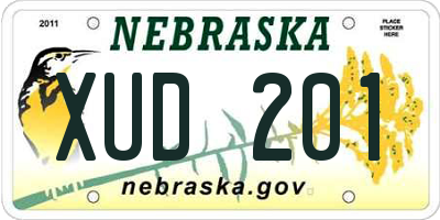 NE license plate XUD201