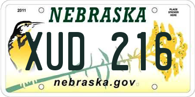 NE license plate XUD216