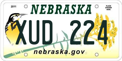 NE license plate XUD224