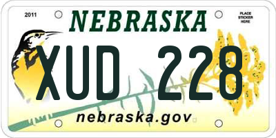 NE license plate XUD228