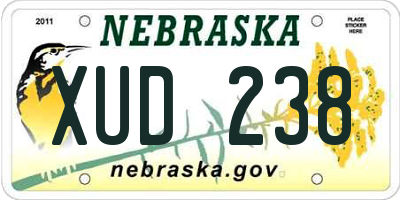 NE license plate XUD238