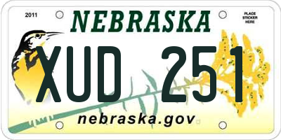 NE license plate XUD251