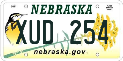 NE license plate XUD254