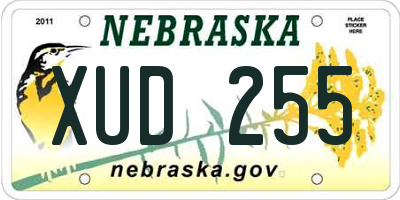 NE license plate XUD255