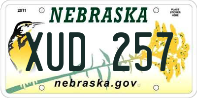 NE license plate XUD257