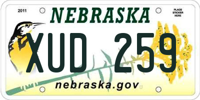 NE license plate XUD259