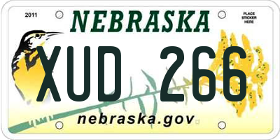 NE license plate XUD266
