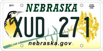 NE license plate XUD271