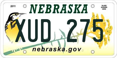 NE license plate XUD275