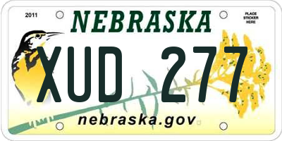 NE license plate XUD277