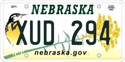 NE license plate XUD294