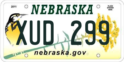 NE license plate XUD299