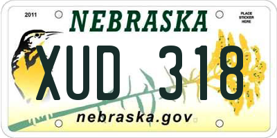 NE license plate XUD318