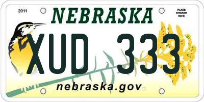NE license plate XUD333
