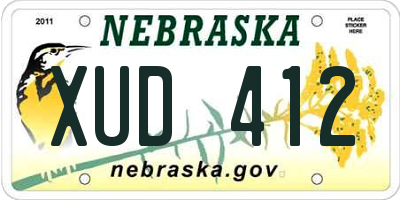 NE license plate XUD412