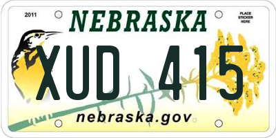 NE license plate XUD415