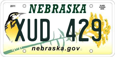 NE license plate XUD429