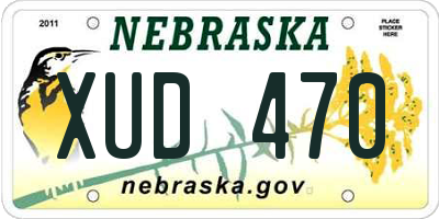 NE license plate XUD470