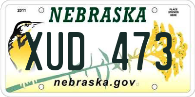 NE license plate XUD473