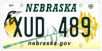 NE license plate XUD489