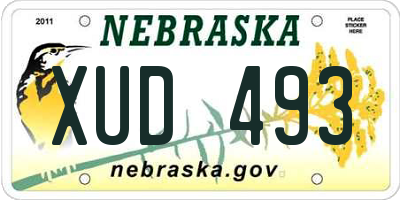NE license plate XUD493