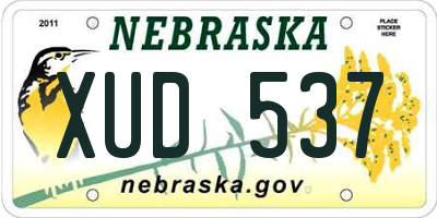 NE license plate XUD537