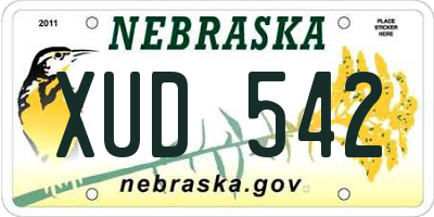 NE license plate XUD542