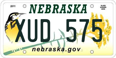 NE license plate XUD575