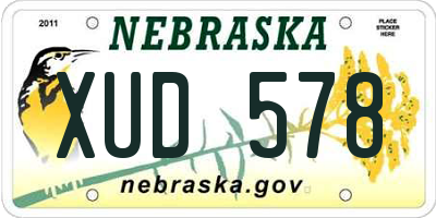 NE license plate XUD578