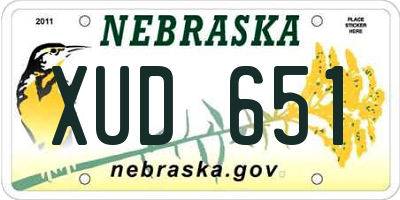 NE license plate XUD651