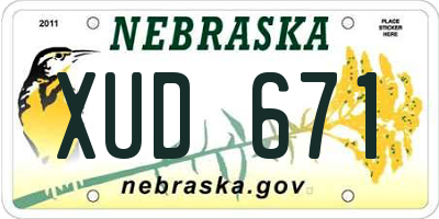 NE license plate XUD671