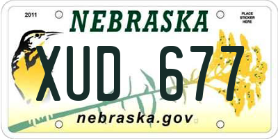 NE license plate XUD677