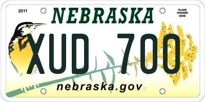 NE license plate XUD700